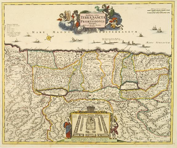 FUNCK, D., Novissima totius Terrae Sanctae sive promissionis. . ., antique map, old maps