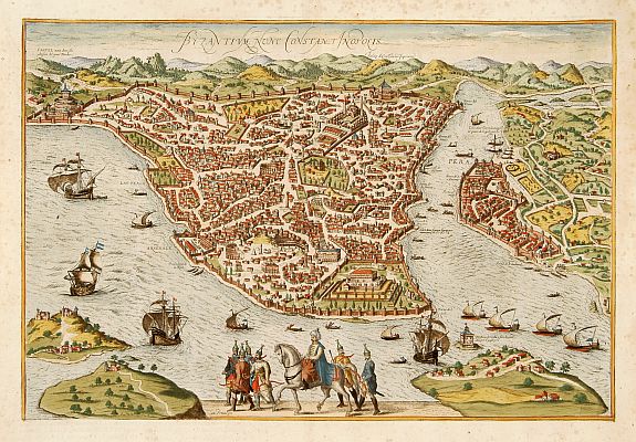 JANSSONIUS,J., Byzantium nunc Constantinopolis., antique map, old maps
