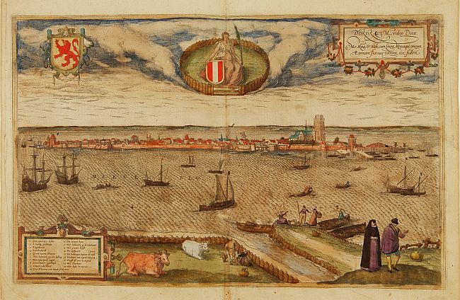 BRAUN,G. / HOGENBERG, F., Dordravum vulgo Dortt.. (Dordrecht), antique map, old maps