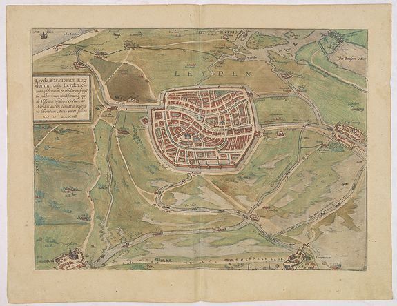 BRAUN,G. / HOGENBERG, F., Leyda, Batavorum Lugdumum, vulgo Leyden.. (Leiden), antique map, old maps