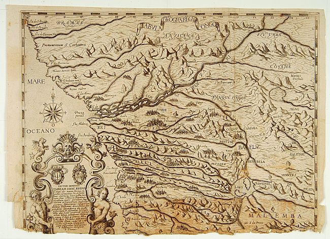 PIGAFETTA,F./ DE BRY,Th., Tabula Geogra Regni Congo, antique map, old maps