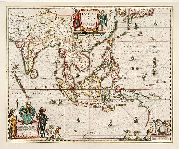 BLAEU,W., India quae Orientalis.., antique map, old maps