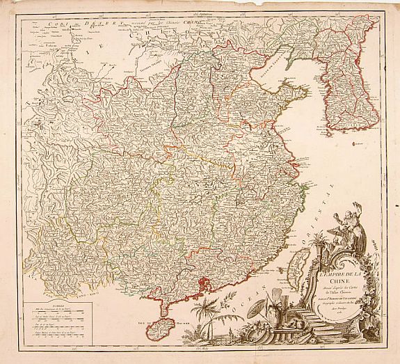 ROBERT DE VAUGONDY, L'Empire de la Chine dressé d'après les cartes, antique map, old maps