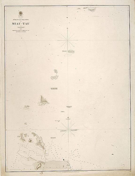HYDROGRAPHIC OFFICE, China Sea - Strait and Islands of Miau-Tau., antique map, old maps