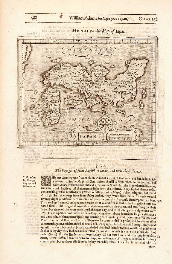 HONDIUS,J./, Japan I., antique map, old maps