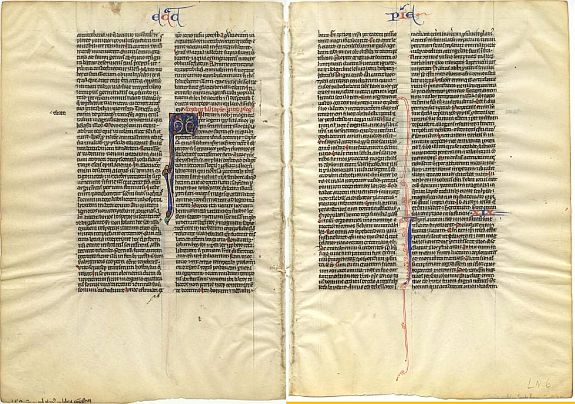 BIBLE, Leaf on vellum from a manuscript Bible., antique map, old maps