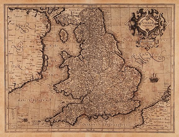 MERCATOR,G./ HONDIUS,J., Anglia regnum., antique map, old maps