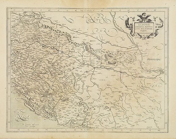 MERCATOR, G./ HONDIUS, H., Sclavonia, Croatia, Bosnia cum Dalmatiae Parte., antique map, old maps