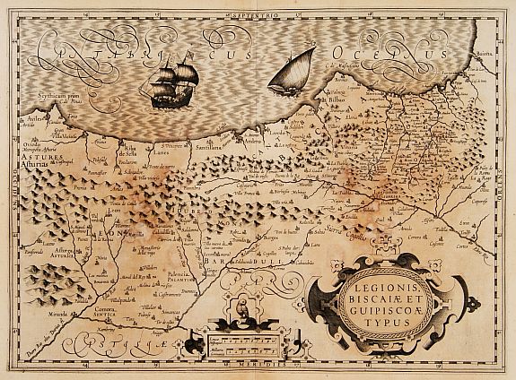 MERCATOR,G./ HONDIUS,J., Legionis, Biscaiae et Guipiscoae Typus., antique map, old maps