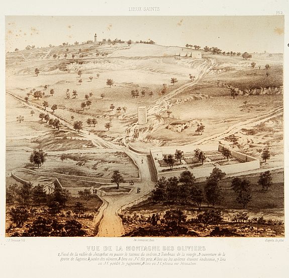TREMAUX, J.-B., Vue de la montagne des oliviers., antique map, old maps