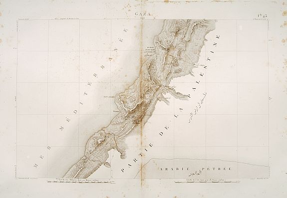 JACOTIN, P., Gaza., antique map, old maps