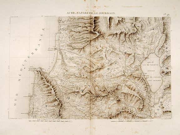 JACOTIN, P., Acre, Nazareth, le Jourdain., antique map, old maps