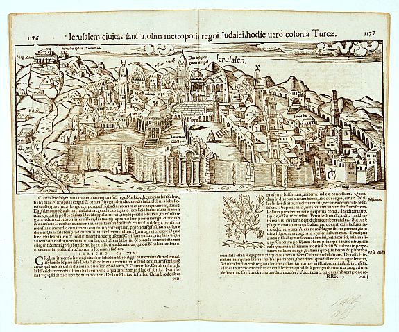 MüNSTER,S., Ierusalem civitas.., antique map, old maps