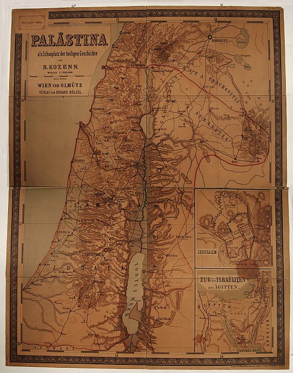 KOZENN, B./ HOLZEL, E., PALASTINA., antique map, old maps