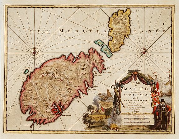 AA.P.v.d., L'ile de Malte, anciennement Melita.., antique map, old maps