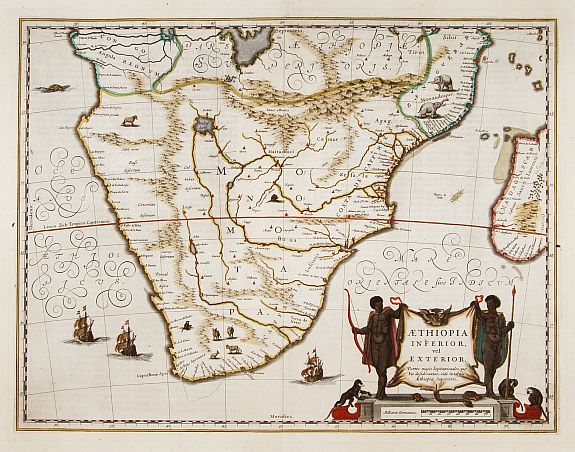 BLAEU,W., Aethiopia inferior, vel exterior., antique map, old maps
