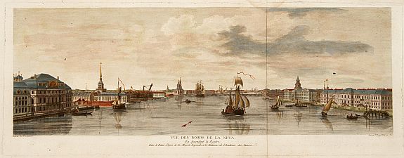 FESSARD/ NEE, Vue des bords de la Neva.., antique map, old maps
