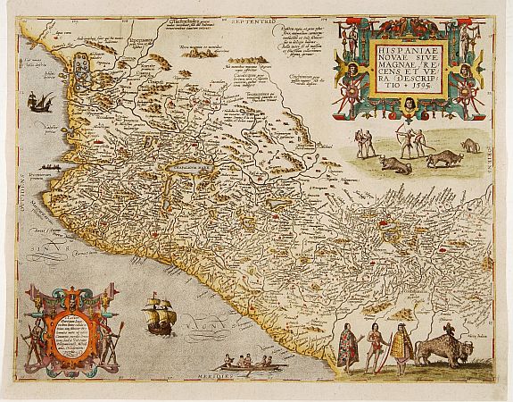 DE BRY,, Hispaniae novae sive magnae..1595, antique map, old maps