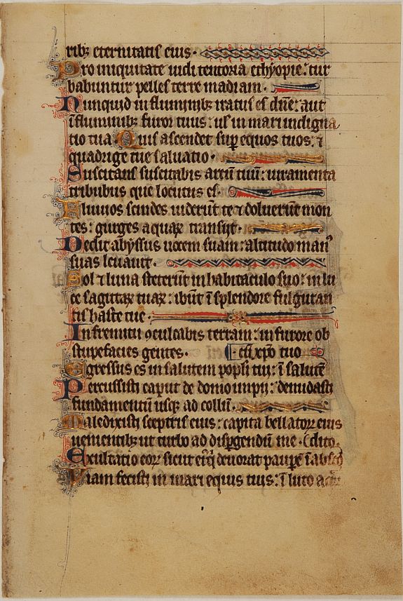 FRANCISCAN PSALTER, Leaf in manuscript on vellum, in Latin., antique map, old maps