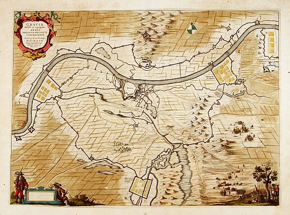 BLAEU,J., Gravia obsessa et expugnata armis ordinum Belgicae.., antique map, old maps