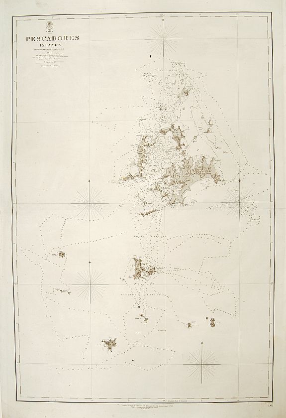 LONDON ADMIRALTY., China, Pescadores Islands.., antique map, old maps
