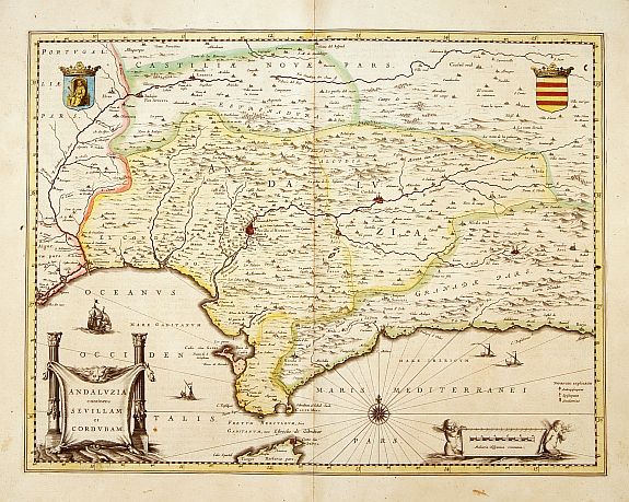 BLAEU, W., Andaluzia continens Sevillam.., antique map, old maps