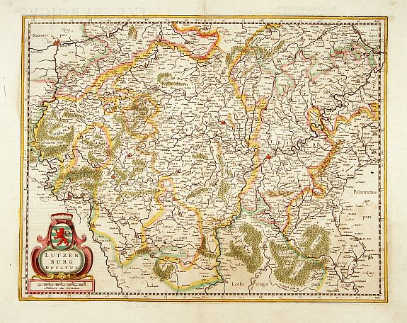HONDIUS,H., Lutzenburg Ducatus., antique map, old maps