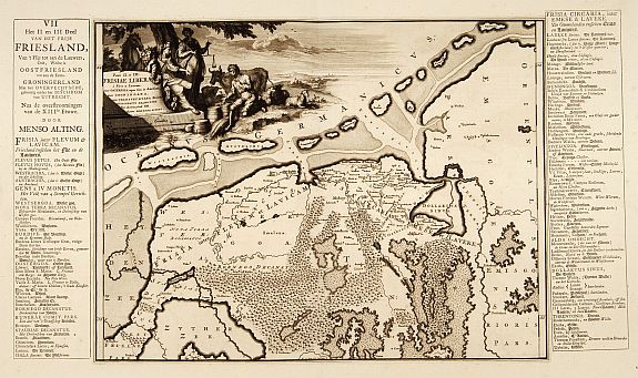 ALTING,M., Frisiae Libera., antique map, old maps