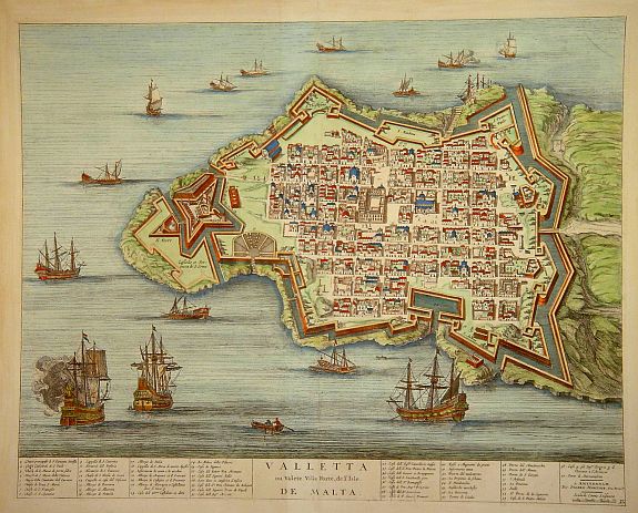 MORTIER,P., Valletta ou Valete Ville Forte, de l'Isle de Malta., antique map, old maps