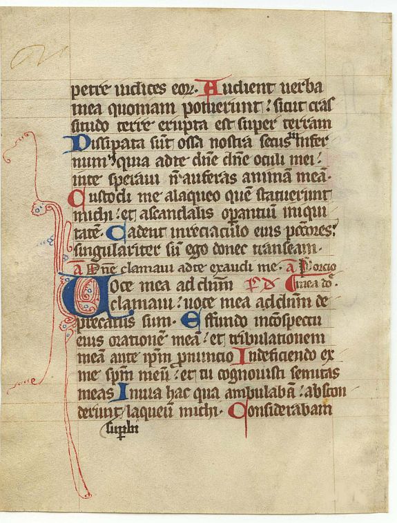 BOOK OF HOURS, Leaf on vellum from a manuscript Book of Hours., antique map, old maps
