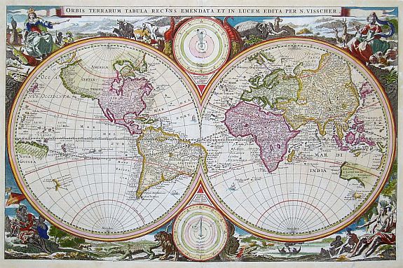 VISSCHER,N., Orbis Terrarum Tabula.., antique map, old maps