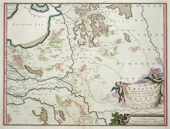 ALTING,M., Frisiae .. Gelria., antique map, old maps