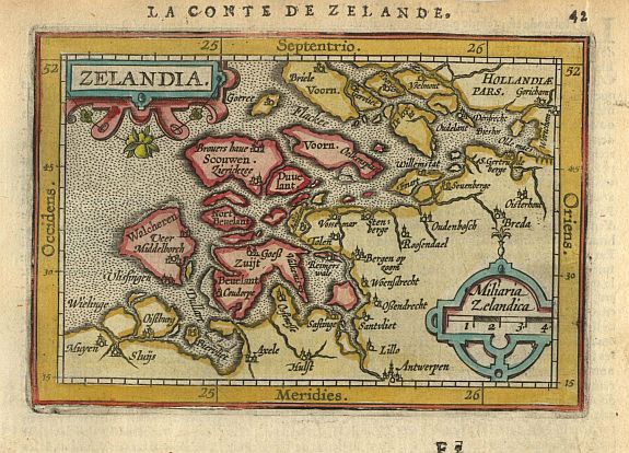 BERTIUS,P., Zelandia., antique map, old maps