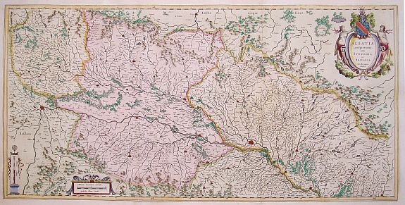 BLAEU;J., Alsatia landgraviatus,.., antique map, old maps