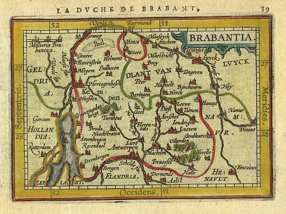 BERTIUS,P., Brabantia., antique map, old maps
