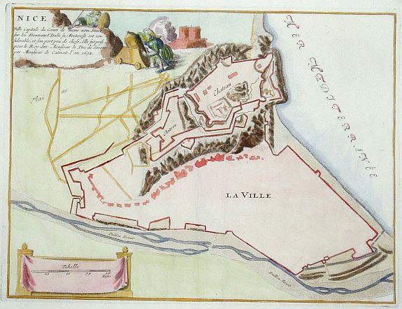 FER, N de, Nice., antique map, old maps