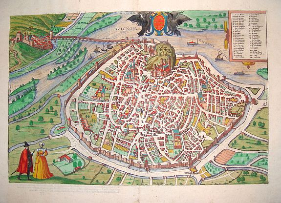 BRAUN,G. / HOGENBERG, F., Avignon., antique map, old maps