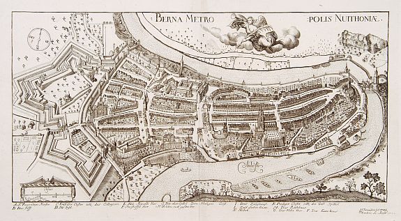 TURNEIJSENS, I.I., Berna Metropolis Nuithoniae., antique map, old maps