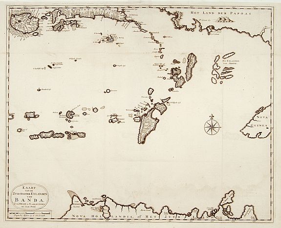 VALENTIJN,F., Kaart van de Zuyd-Ooster Eylanden van Banda., antique map, old maps