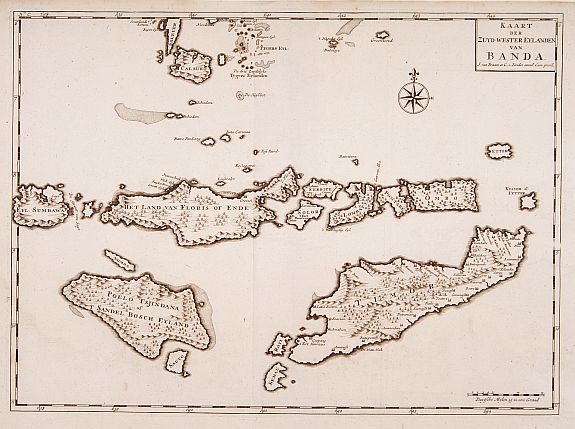 VALENTIJN,F., Kaart van de Zuyd-Wester Eylanden van Banda., antique map, old maps