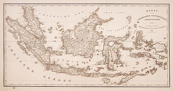 VEELWAARD,D., Kaart van Nederlands Oostindische bezittingen., antique map, old maps