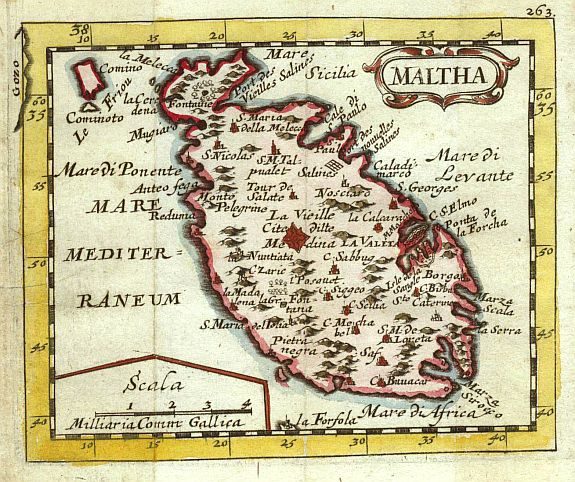 DUVAL,P., Maltha., antique map, old maps