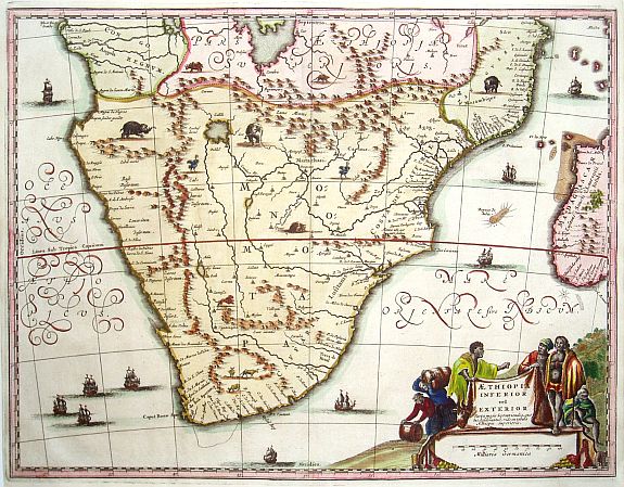 DAPPER,O., Aethiopia inferior vel Exterior., antique map, old maps
