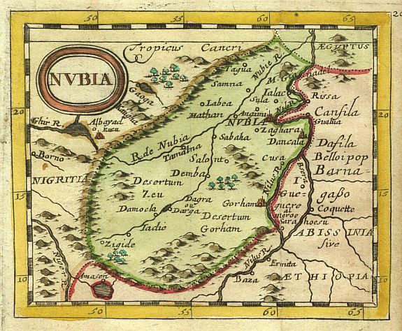 DUVAL,P., Nubia., antique map, old maps