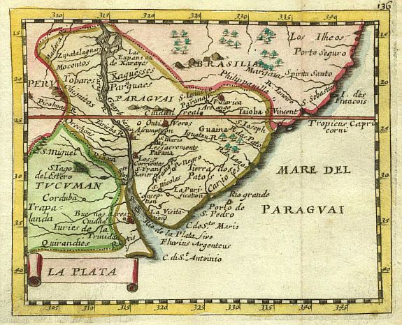 DUVAL,P., La Plata., antique map, old maps