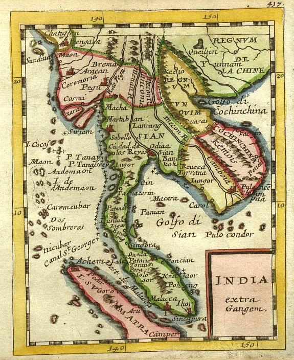 DUVAL,P., India., antique map, old maps
