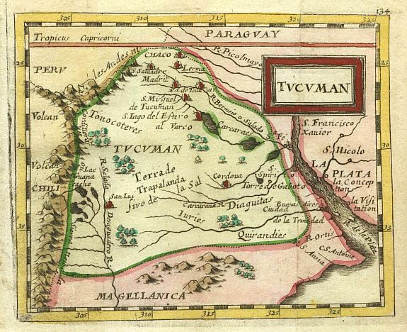 DUVAL,P., Tucuman., antique map, old maps