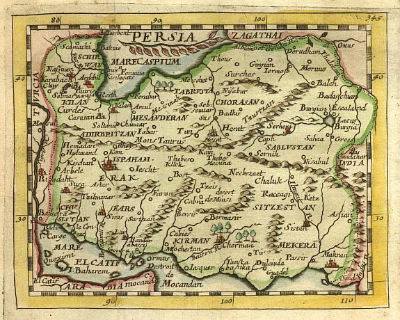 DUVAL,P., Persia., antique map, old maps