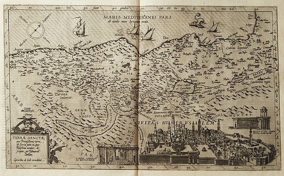DE JODE,G., Terrae Sanctae quae Promissionis terra, est Syriae pars,.., antique map, old maps
