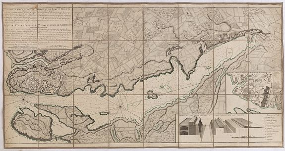 BEAURAIN., Plan de la Ville et du Port Mahon et du Fort St. Philippe.., antique map, old maps